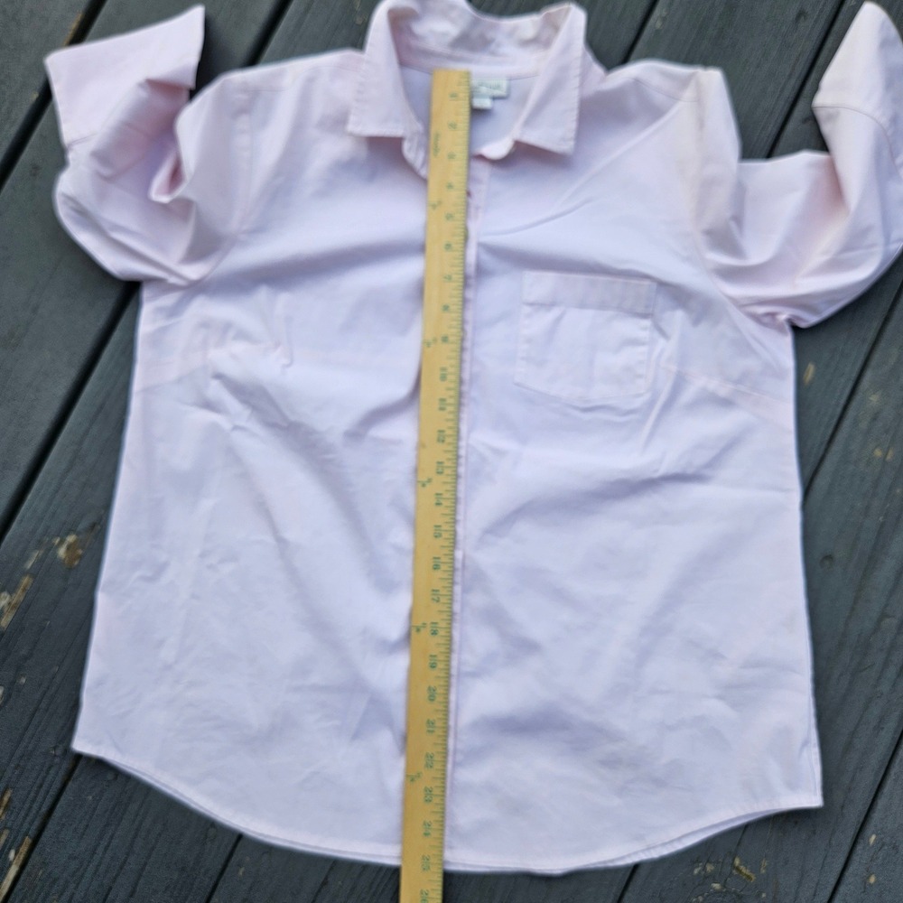 J. Jill White Shirt Collection Soft Pink Button-Up 3/4 Sleeve Womens Medium - Picture 8 of 9